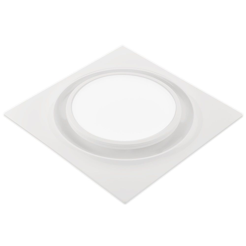 Aero Pure Fans FABF L6 W Round on Square Design Replacement ABF Grille with Light in White
